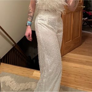 Sequin White Pants- Nasty Gal bridal pants